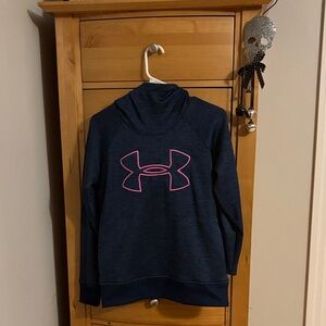 Under Armour Navy Hoodie with Pink Logo